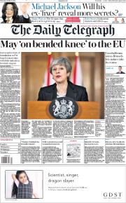 The Daily Telegraph (UK) Newspaper Front Page for 21 March 2019