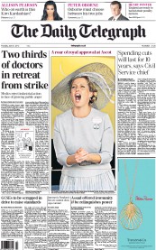 The Daily Telegraph Newspaper Front Page (UK) for 21 June 2012