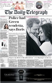 The Daily Telegraph (UK) Newspaper Front Page for 22 December 2017