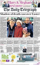 The Daily Telegraph (UK) Newspaper Front Page for 22 April 2019