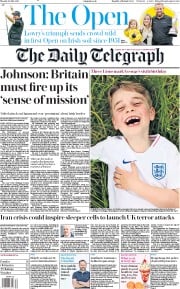The Daily Telegraph (UK) Newspaper Front Page for 22 July 2019