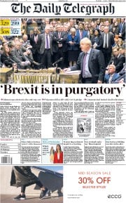 The Daily Telegraph (UK) Newspaper Front Page for 23 October 2019