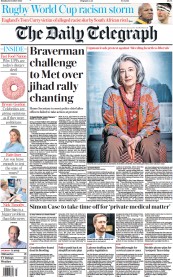 The Daily Telegraph (UK) Newspaper Front Page for 23 October 2023