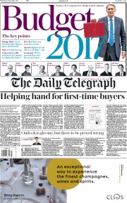 The Daily Telegraph (UK) Newspaper Front Page for 23 November 2017