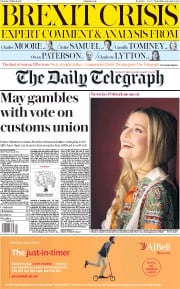 The Daily Telegraph (UK) Newspaper Front Page for 23 March 2019