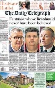 The Daily Telegraph (UK) Newspaper Front Page for 23 July 2019