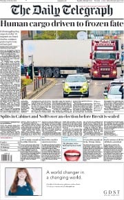 The Daily Telegraph (UK) Newspaper Front Page for 24 October 2019