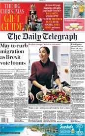 The Daily Telegraph (UK) Newspaper Front Page for 24 November 2018