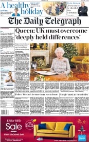 The Daily Telegraph (UK) Newspaper Front Page for 24 December 2018
