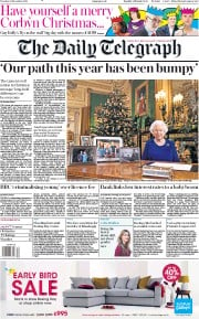 The Daily Telegraph (UK) Newspaper Front Page for 24 December 2019