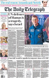 The Daily Telegraph (UK) Newspaper Front Page for 25 October 2023
