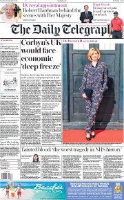 The Daily Telegraph (UK) Newspaper Front Page for 25 September 2018