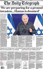 The Daily Telegraph (UK) Newspaper Front Page for 26 October 2023