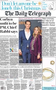 The Daily Telegraph (UK) Newspaper Front Page for 26 November 2019