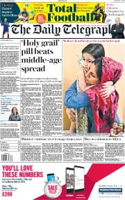 The Daily Telegraph (UK) Newspaper Front Page for 27 August 2018