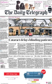 The Daily Telegraph (UK) Newspaper Front Page for 28 December 2017
