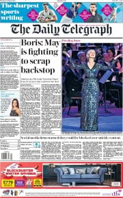 The Daily Telegraph (UK) Newspaper Front Page for 28 January 2019