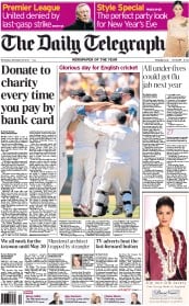 The Daily Telegraph (UK) Newspaper Front Page for 29 December 2010