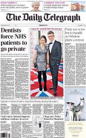 The Daily Telegraph Newspaper Front Page (UK) for 29 May 2012