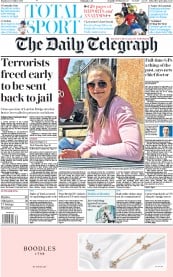 The Daily Telegraph (UK) Newspaper Front Page for 2 December 2019
