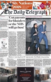 The Daily Telegraph (UK) Newspaper Front Page for 2 February 2018