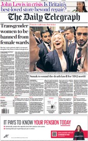 The Daily Telegraph (UK) Newspaper Front Page for 3 October 2023