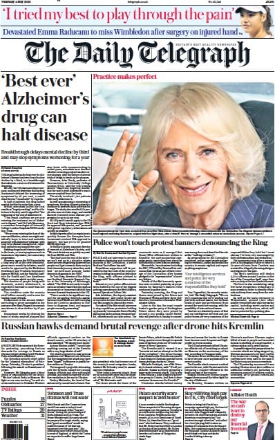 The Daily Telegraph (UK) Front Page For 4 May 2023 | Paperboy Online ...