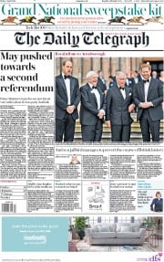 The Daily Telegraph (UK) Newspaper Front Page for 5 April 2019