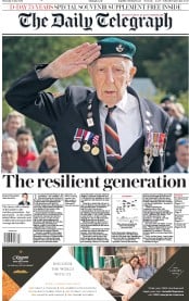 The Daily Telegraph (UK) Newspaper Front Page for 6 June 2019