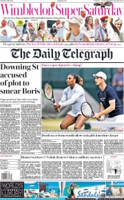The Daily Telegraph (UK) Newspaper Front Page for 6 July 2019