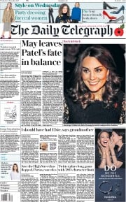 The Daily Telegraph (UK) Newspaper Front Page for 8 November 2017