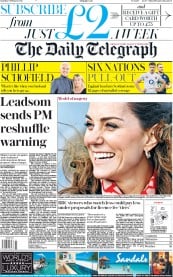 The Daily Telegraph (UK) Newspaper Front Page for 8 February 2020