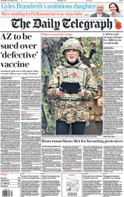 The Daily Telegraph (UK) Newspaper Front Page for 9 November 2023