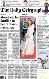 The Daily Telegraph (UK) Newspaper Front Page for 9 May 2012