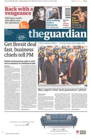 The Guardian (UK) Newspaper Front Page for 10 November 2017