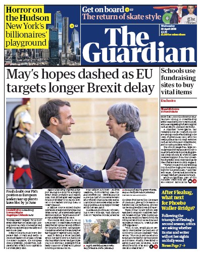 The Guardian Newspaper Front Page (UK) for 10 April 2019