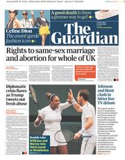 The Guardian (UK) Newspaper Front Page for 10 July 2019
