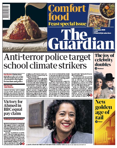The Guardian Newspaper Front Page (UK) for 11 January 2020