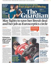 The Guardian (UK) Newspaper Front Page for 11 March 2019