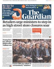The Guardian (UK) Newspaper Front Page for 11 September 2019