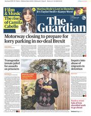 The Guardian (UK) Newspaper Front Page for 12 October 2018