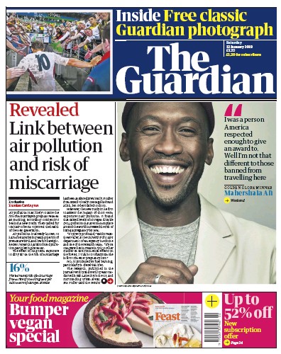 The Guardian Newspaper Front Page (UK) for 12 January 2019