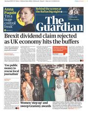 The Guardian (UK) Newspaper Front Page for 12 February 2019