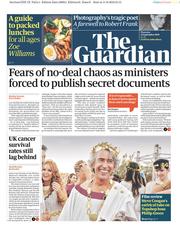 The Guardian (UK) Newspaper Front Page for 12 September 2019