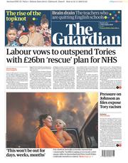 The Guardian (UK) Newspaper Front Page for 13 November 2019