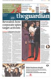 The Guardian (UK) Newspaper Front Page for 13 December 2017