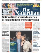 The Guardian (UK) Newspaper Front Page for 13 August 2019