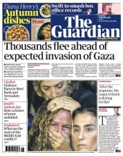 The Guardian (UK) Newspaper Front Page for 14 October 2023
