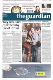 The Guardian (UK) Newspaper Front Page for 14 November 2017