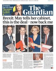The Guardian (UK) Newspaper Front Page for 14 November 2018